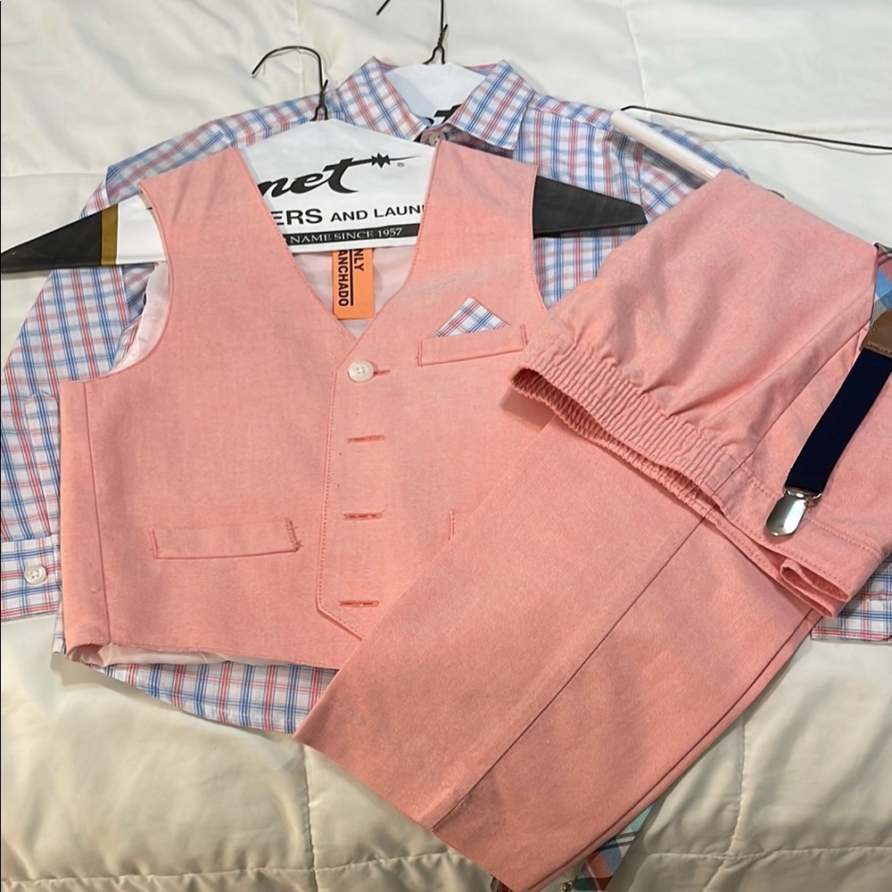 Boy’s Class Club Suit pink plaid 7
